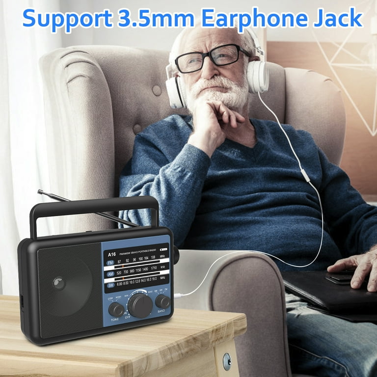 Jazmm Portable AM SW FM 3-Band Shortwave Radio, USB-C Fast