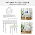 thumbnail image 4 of 4 Drawers Vanity Dressing Desk Makeup Table and Stool Set Dresser with Mirror, 4 of 10
