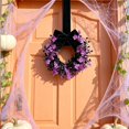 thumbnail image 6 of Halloween Wreath, Halloween Swags Wreaths, Black Cabinet Hanging Wreaths, Halloween Candle Rings for Front Door Home Wall Decor Party Outdoor Indoor Halloween Decorations, Purple, 6 of 6