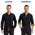 thumbnail image 5 of Mens Long Sleeve Dress Shirt Regular Fit Button Down with Inner Contrast for Weddings Business, 5 of 9