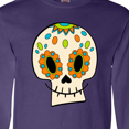 thumbnail image 4 of Inktastic Smiling Sugar Skull for Day of the Dead Long Sleeve T-Shirt, 4 of 5