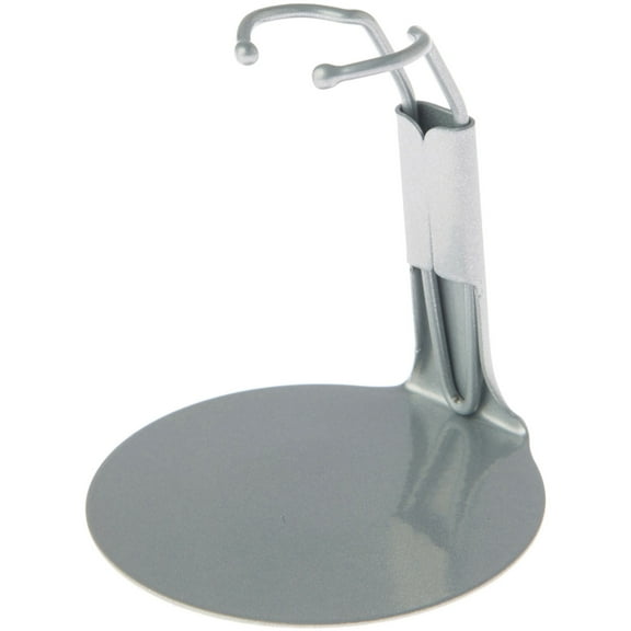 Plymor DSP-20S Silver Adjustable Action Figure Stand, fits 3.75 and 4 inch Action Figures, Waist is 0.75" - 1" wide, 2.5" -  3" around, Pack of 3