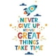 thumbnail image 3 of Adhesivo de pared con la colorida frase inspiradora «Nunca te rindas, 3 of 4
