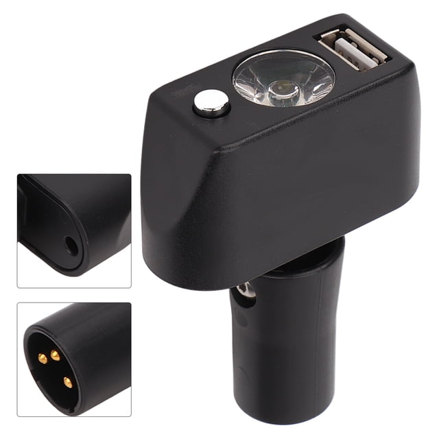 Luz para silla de ruedas eléctrica Cabezal XLR de 3 pines Carga USB Ángulo ajustable LED Controlador de iluminación para silla de ruedas eléctrica para Jiu Yuan para BEIZ para Anggrek Otros