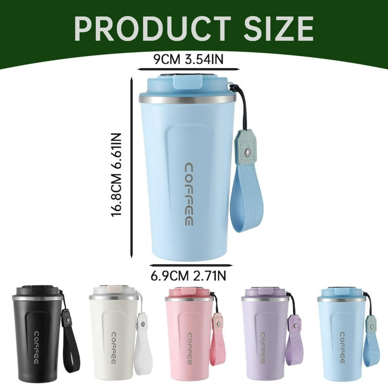 Coffee Cups 510Ml Airtight Lid Coffee Mug Insulated Stainless Steel Travel  Coffee Mug with Seal Lid One Handed Drinking Leak Proof 16Oz Capacity, ...