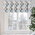 thumbnail image 5 of Blue Grey Valances for Windows, 42 x 12in, Morocco Trellis Textured Modern Art Rod Pocket Kitchen Valance Curtain Light Filtering Window Treatments for Living Room Bedroom, 1 Panel, 5 of 7