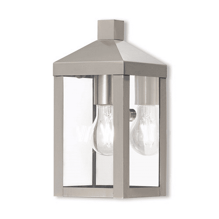 

Wall Sconces 1 Light With Brushed Nickel Clear Medium Base 11 inch 100 Watts - World of Crystal