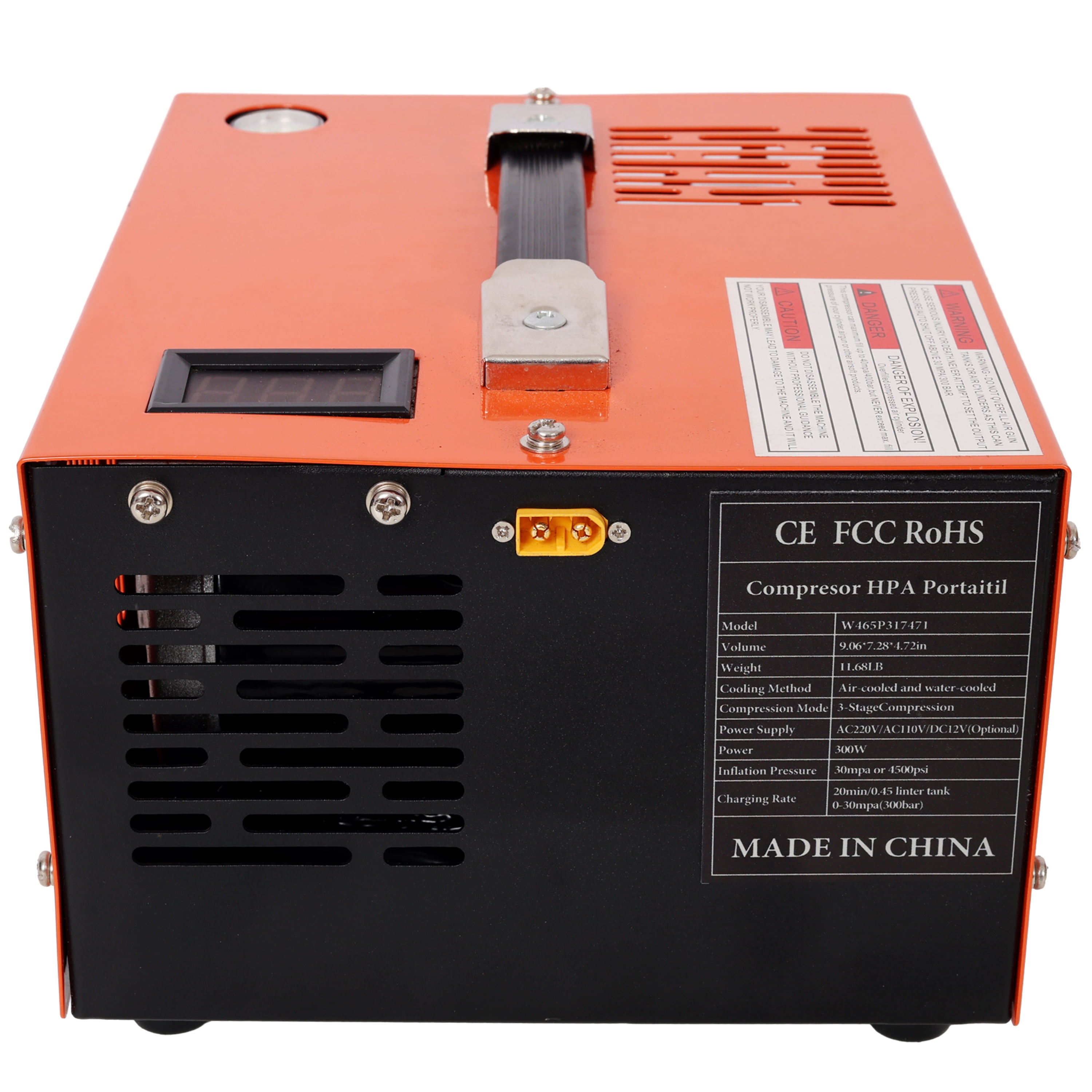 PCP Air Compressor 12V DC, PCP Compressor 4500 Psi, Paintball 30MPa Portable PCP Air Compressor, Rifle Pump 110V AC, High Pressure Pump Scuba Tank Compressor Pump