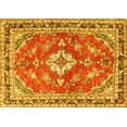 thumbnail image 1 of Ahgly Company Machine Washable Indoor Rectangle Medallion Yellow Traditional Area Rugs, 7' x 9', 1 of 4