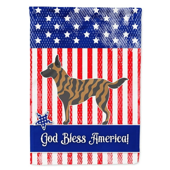 Carolines Treasures BB8381CHF Dutch Shepherd American Flag Canvas House Size  Large multicolor
