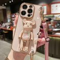 thumbnail image 1 of Funda de teléfono con correa y soporte de oso de arena movediza para iphone 14, 12 Pro Max, MiNi, 11, 13 Pro, X, XS, XR, 6 S, 7, 8 Plus, SE Fivean unisex, 1 of 2