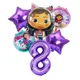 thumbnail image 1 of Gabby casa de muñecas Globos metálicos de dibujos animados para niñas, suministros de decoración para fiesta de cumpleaños, Baby Shower, regalo（6pcs28 1Set, 1 of 5