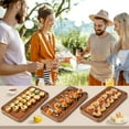 thumbnail image 4 of Acacia Wood Platters Small 12"x6" Long Charcuterie Board Rectangle Decorative Tray Wooden Serving Platter for Food Appetizer Cake Plates Kitchen Dish Cheese Boards Rectangular Snack Dessert Trays, 4 of 11
