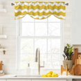 thumbnail image 2 of Tie Up Valance for Windows Yellow and White Stripes Curtains Valances Rod Pocket Valance Window Treatments Sea Wave Balloon Curtains for Kitchen Living Room Bedroom Bathroom Decor 42x12 Inch, 2 of 9