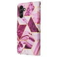 thumbnail image 3 of SaniMore for Samsung Galaxy A14 5G 2023 Case, PU Leather Luxury Marble Flip Cover with Detachable Wrist Strap Card Slot Kickstand Shockproof Magnetic Buckle Protective Shell for A14 5G, Purple, 3 of 8