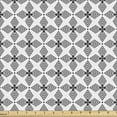 thumbnail image 1 of Abstract Upholstery Fabric by the Yard, Geometric Folk Mosaic Star Shaped Tiles Motif Ethnic Traditional Art, Decorative Fabric for DIY and Home Accents, Off White Charcoal Grey by Ambesonne, 1 of 5
