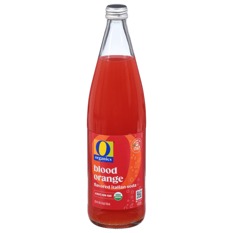 O O Organic Blood Orange Flavored Italian Soda USDA Organic 25.4 fl oz