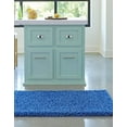 thumbnail image 5 of Unique Loom Solo Solid Shag Collection Area Modern Plush Rug Lush & Soft, 2' 6 x 16' 5 Runner, Periwinkle Blue, 5 of 5
