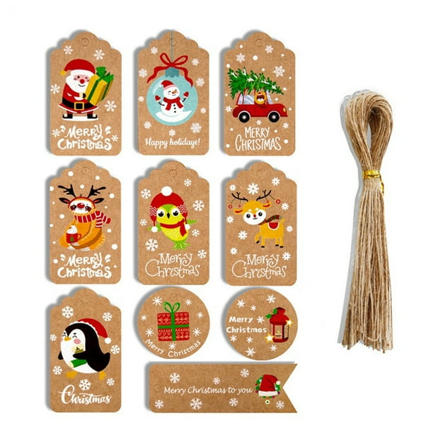 Etiquetas de Papel Kraft Navideñas 50 Unidades Sincero DIY con Cuerda