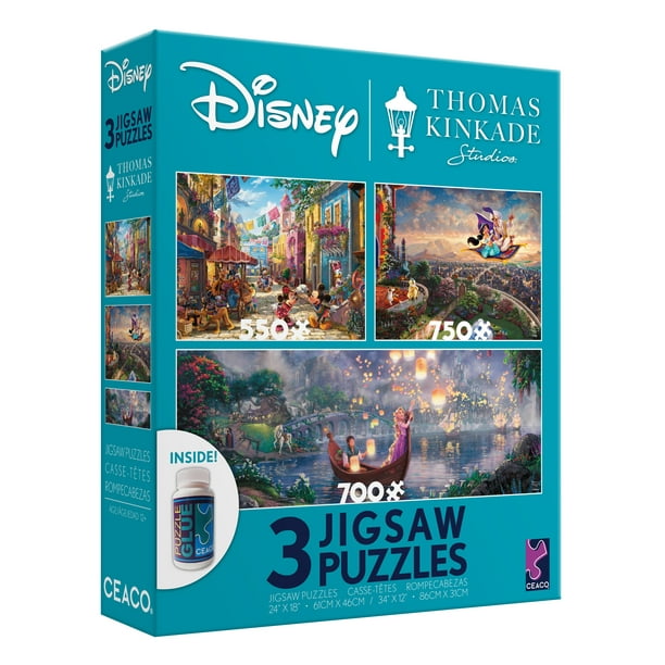 Ceaco Thomas Kinkade Disney Rapunzel Three Interlocking Jigsaw