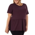 thumbnail image 6 of Wright's Women's Plus Size Short Sleeve Crew Neck Classic Peplum Top/Blouse, 1X-4X, 6 of 6