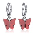 thumbnail image 1 of Women Butterfly Earrings Rhinestone Copper Pierced Earrings Dangle Earrings, 1 of 10