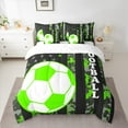 thumbnail image 2 of Manfei 3D Soccer Kids Twin Bedding Sets 7-Piece, Cartoon Football Sport Bedding Comforter Set, Vintage US Flag Reversible Sheet Sets, Lightweight Room Decor, 2 of 7