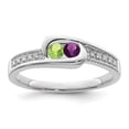 thumbnail image 2 of 14K White Gold Family Jewelry Synthetic Stone & Diamond Set Ring XMRW39/2SY, 2 of 6