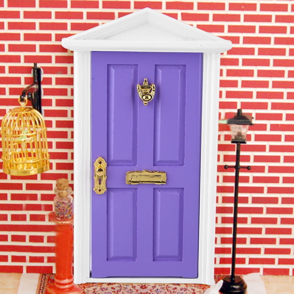 Wooden Fairy Door Safe And Eco‑Friendly Dollhouse Door Children Home for Girl DIY Dollhouse Six gate 