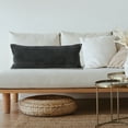 thumbnail image 2 of Ox Bay Wilma 14" x 36" Jet Black Stitch Bordered Cotton Adult Decorative Throw Pillow, 2 of 10