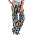 thumbnail image 1 of Womens Wide Leg Pants Womens Spring/Summer High Waist Pants Printed Fashion Flower Print Waist Wide Leg Pants High Waist Pants for Women High Waist Pants Women, 1 of 11