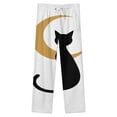 thumbnail image 4 of Black Cat Crescent Moon Design Winter Female Pants Flannel High Waist Women Pants Lady Warm Straight Leg Plush Trousers, 4 of 7