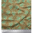 thumbnail image 1 of Soimoi Brown Heavy Satin Fabric Leaves & Rose Floral Print Fabric by Yard 54 Inch Wide, 1 of 3