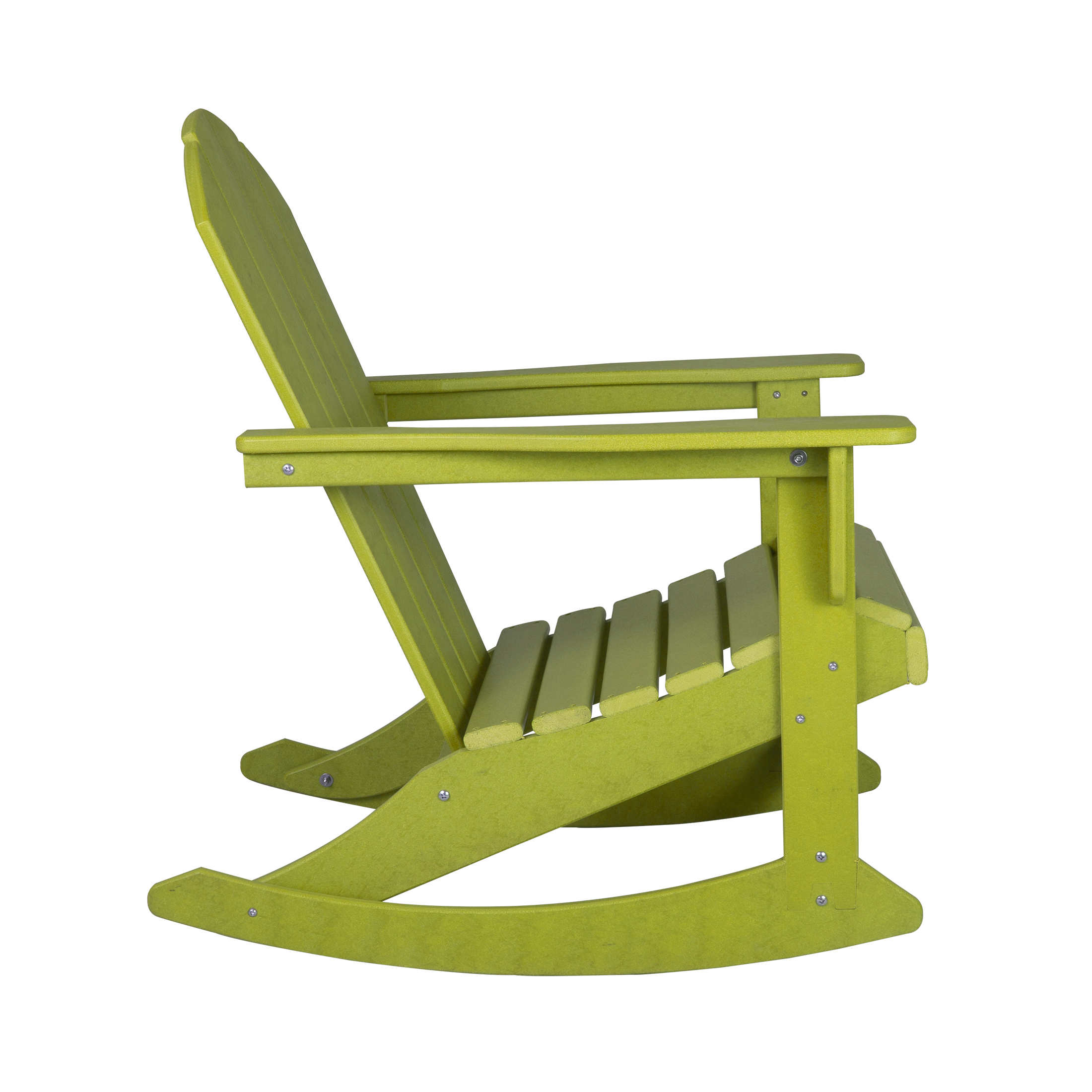GARDEN Plastic Adirondack Rocking Chair for Outdoor Patio Porch Seating, Lime - image 5 of 7