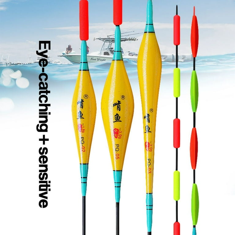 ChengR Durable Slip Drift Tube Long Tail Daytime Fishing Floats Bobbers Indicator Wood Fluorescent Fishing Float 03