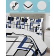 thumbnail image 4 of Navy Blue Black Grey Geometric Twin XL Size Down Alternative Comforter,Lightweight Comforter Quilt Bedding Set with Pillow Shams Middle Century Modern Abstract Art Bed Comforter Duvet Insert 68"x98", 4 of 7