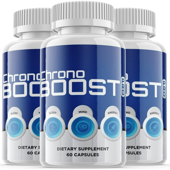 (3 Pack) Chrono Boost Pro - Dietary Supplement for Focus, Memory, Clarity, & Energy - Advanced Cognitive Support Formula for Maximum Strength - 180 Capsules