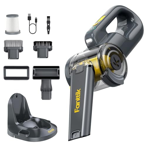 Aspiradora de mano inalámbrica Fanttik Fold V10 Ultra Deluxe, potencia de succión de 17 kPa, base de carga, boquilla pivotante, hasta 35 minutos de autonomía, pantalla LED inteligente, aspiradora Dus