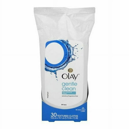 Olay Wet Cleansing Cloths Gentle Clean, Sensitive/Fragrance-Free, 30 Count Pack of 3