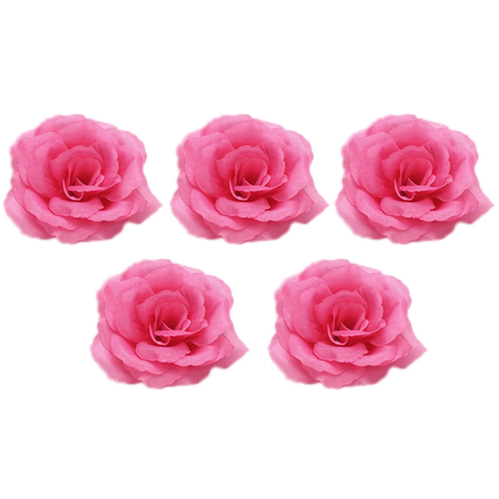 JuLam 5PCS/set 8CM artificial High Simulation Roses Silk Flower Heads