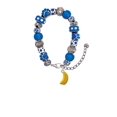 thumbnail image 2 of Delight Jewelry Silvertone 3-D Yellow Enamel Bananas Blue Paw Print Bead Bracelet, 7"+2", 2 of 4