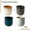 thumbnail image 4 of 4 Pcs Japanese Style Ceramic Tea Cups, Lead-Free, Microwave & Dishwasher Safe, Unique Ribbed Design, 6.76 oz/200 ml, Multicolor, Artisan Glazed, Ideal for Elegant Japanese Tea Ceremony, 4 of 5