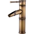 thumbnail image 1 of Mezclador de lavabo en cascada, 2 juntas de rotura, grifo mezclador de lavabo de baño en cascada de latón, grifo de baño de bambú retro, 1 of 5