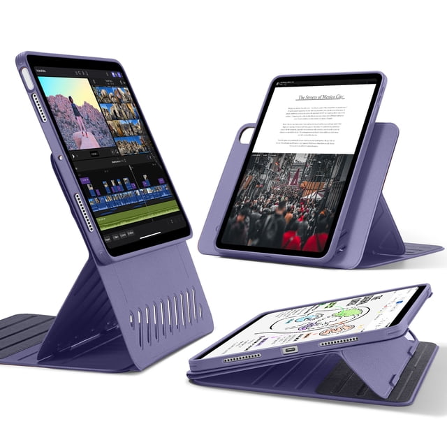 Funda M2 para iPad Air de 11 pulgadas, iPad Air 6/5/4 (2024/2022/2020), cubierta magnética extraíble, soporte vertical/horizontal con vista de pantalla elevada