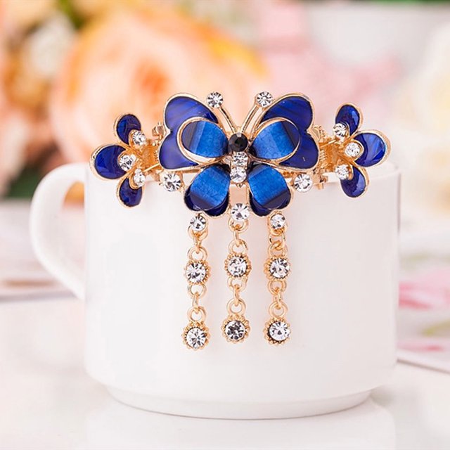 Xihbxyly Horquilla Étnica, Pinza con Borla de Diamantes de Imitación, Pasador de Aleación para Cola de Caballo, para Uso Diario En Fiestas, Estilo Clásico, La Mejor Opción de Regalo.