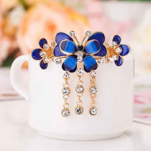 Christmas Gifts Meitianfacai Hair Accessories for Women Gifts for Mom Alloy Paint Ethnic Style Personalized Hairpin Butterfly Headdress Ponytail Clip