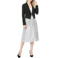 thumbnail image 3 of Women's Work Office Blazer Collarless Business Casual Suit Jacket Cropped Blazer XS Black, 3 of 9