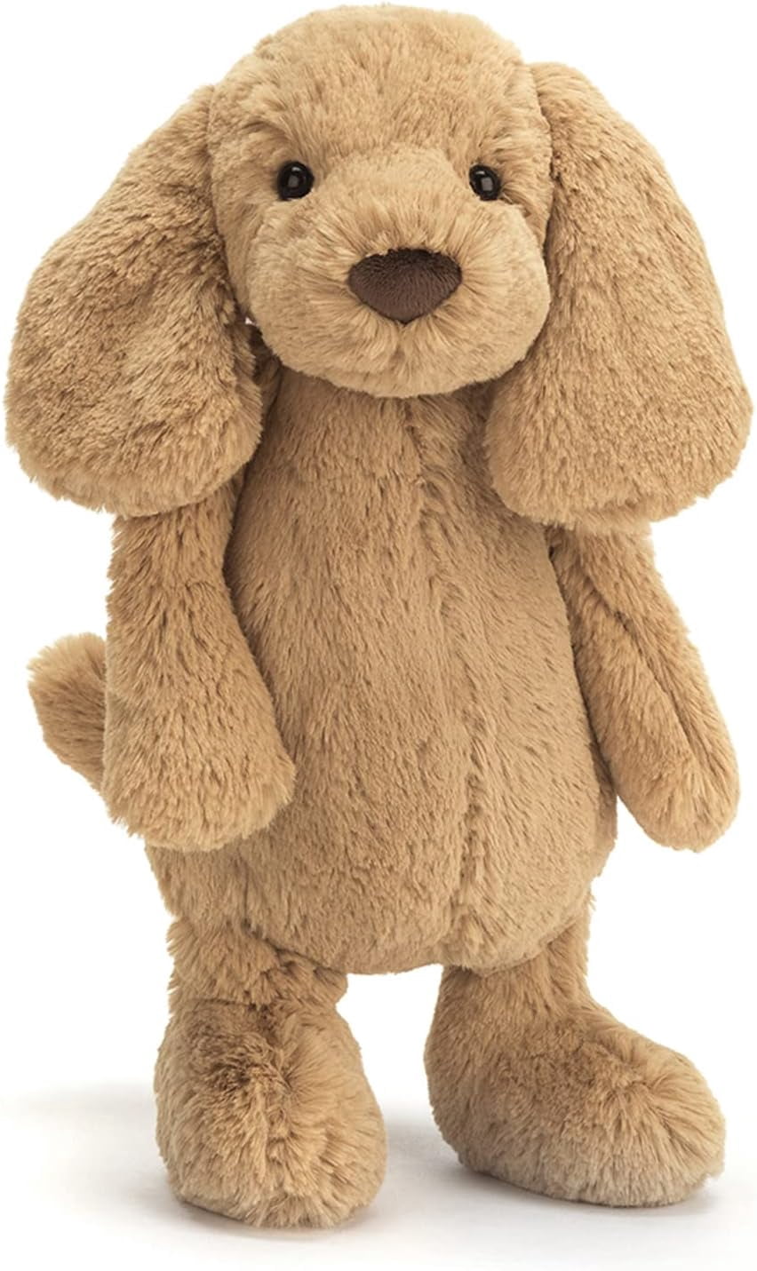 Jellycat Bashful Toffee Puppy Stuffed Animal, Medium 12 inches - Dogs and Puppies Plush Toy - Classic Children's Gift