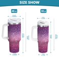thumbnail image 3 of 40 oz Tumbler With Handle Stainless Steel Insulated Tumbler With Lid for Car Cup Holder Pink and Purple Glitter Pattern, 3 of 9