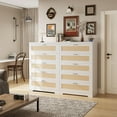 thumbnail image 3 of 5 Drawer Rattan Dresser for Bedroom, 47.27” Tall Dresser with Power Outlets, Wood Dresser Chest of Drawers with Metal Handles for Living Room Closet Hallway Entryway, 3 of 7